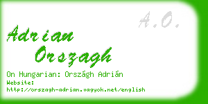 adrian orszagh business card